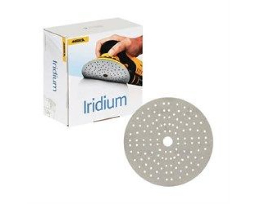 Шлифовальный круг на бумажной основе Iridium Mirka 150 мм, P320, 121 отверстие, крепление на липучке