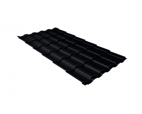 Металлочерепица кредо Grand Line 0,5 Drap TX RAL 9005 черный