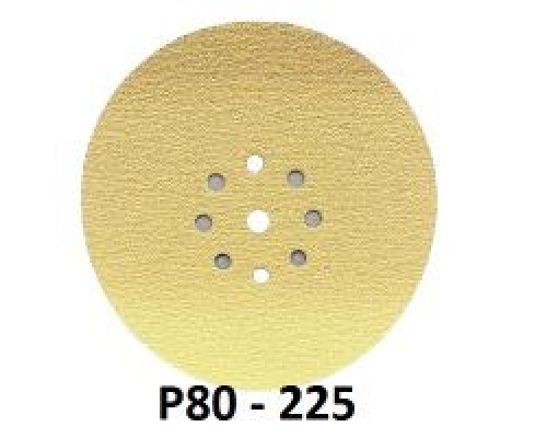 СМиТ Pro шлифовальный диск на липучке; диаметр 225 мм / P80 — 9 отверстий.