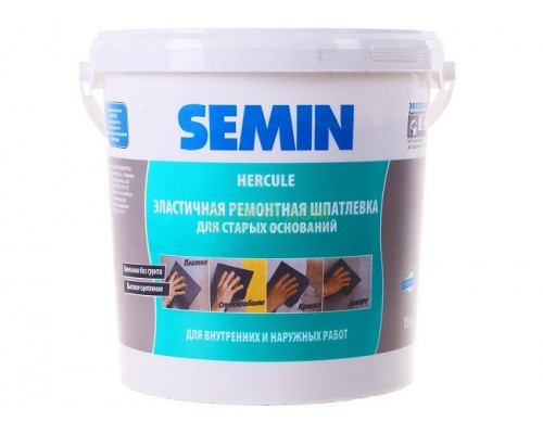 SEMIN HERCULE 5кг Трещиностойкая влагостойкая шпатлевка для ремонта отделки