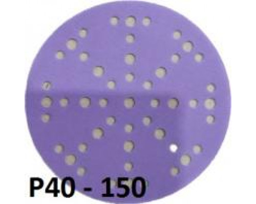 СМиТ CERAMIC Violet шлифовальный диск на липучке; диаметр 150 мм / P40 — 49 отверстий