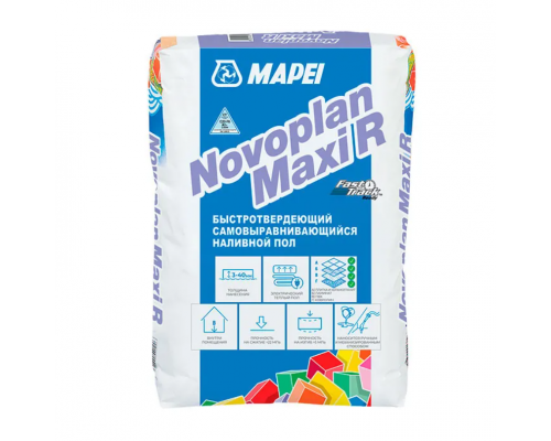 Наливной пол Mapei Novoplan Maxi R | Быстросохнущий, 3-40 мм, для выравнивания под любые покрытия