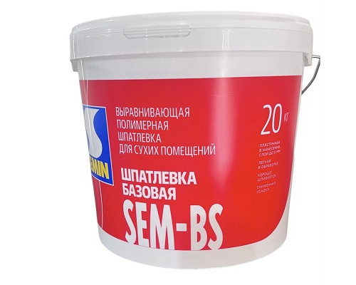 SEM-BS 20кг Готовая базовая шпатлевка для подготовительных отделочных работ до 5мм.